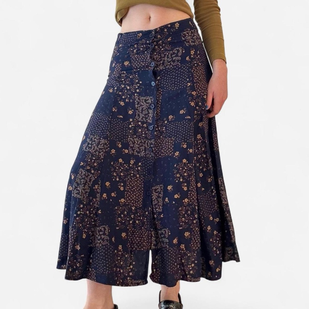 Vintage 90s button patchwork skirt - image 3